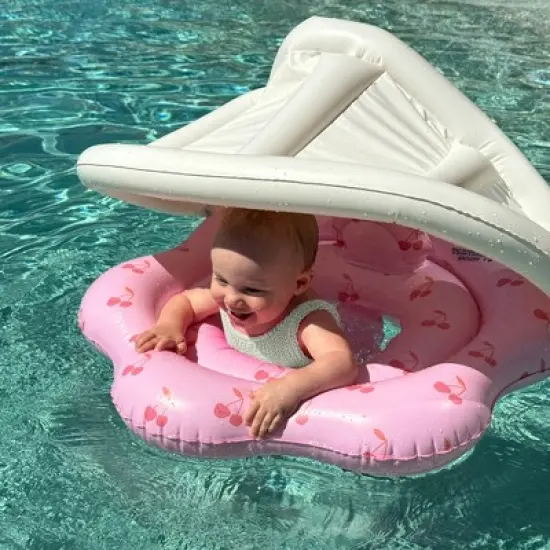Sunnylife Baby Float - Cotton Candy Pink, Inflatable Tube, Head Rest & Shade image {8}