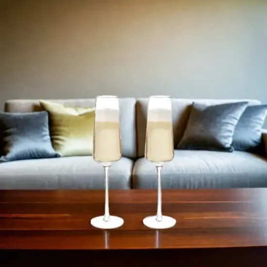 Slickblue Classic Champagne Flutes 9 oz, Set of 2 - Sleek Design for Special Occasions & Celebrations image {3}