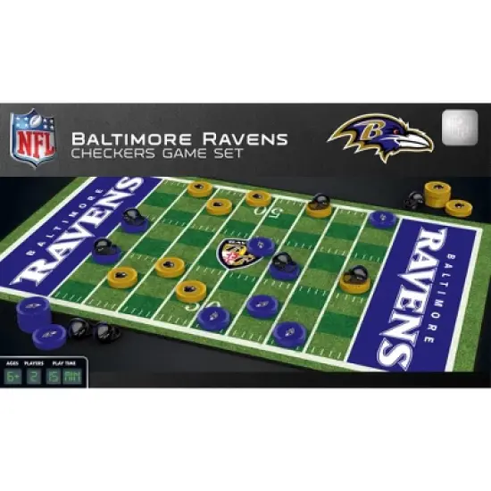 MasterPieces Officially licensed NFL Baltimore Ravens Checkers Board Game for Families and Kids ages 6 and Up image {1}