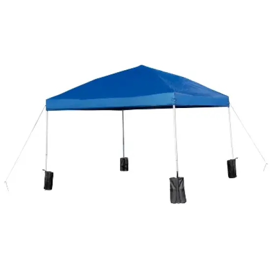 Flash Furniture 10'x10' Pop Up Event Canopy Tent with Wheeled Case and Folding Bench Set - Portable Tailgate, Camping, Event Set image {7}