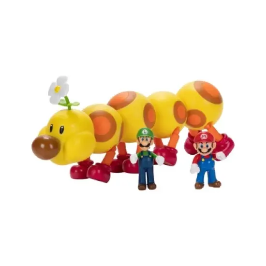 Nintendo Super Mario Wiggler, Mario, and Luigi Action Figure Set - 3pk image {4}