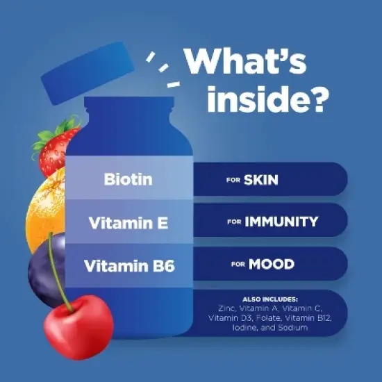 Men's Multivitamin Gummies with Zinc, Multivitamin Supplement for Overall Health & Energy Support, Orange, Cherry & Strawberry Flavor, Phytoral, 90ct image {4}