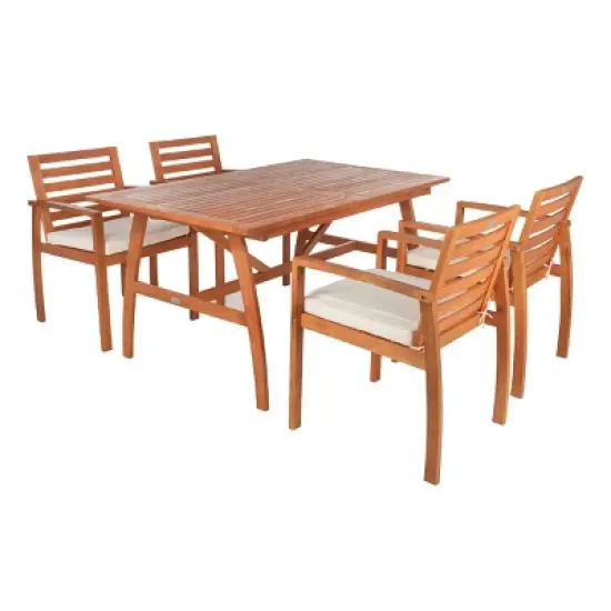 5pc Venly Dining Set Natural/Beige - Safavieh image {2}