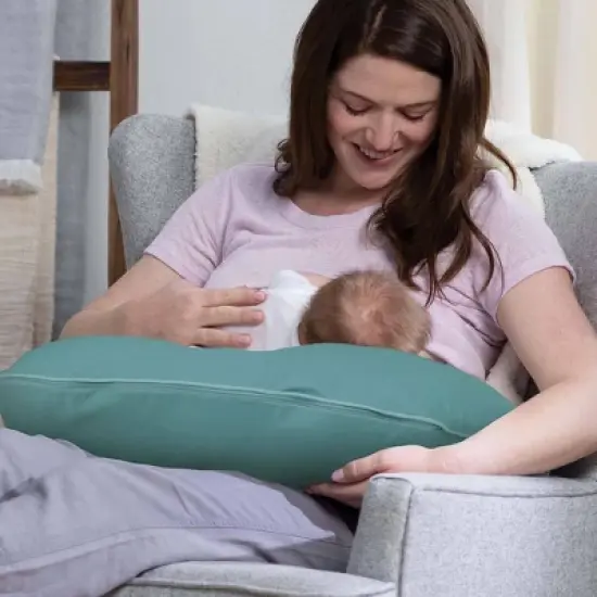 Boppy Organic Original Support Nursing Pillow -Vintage Blue image {5}