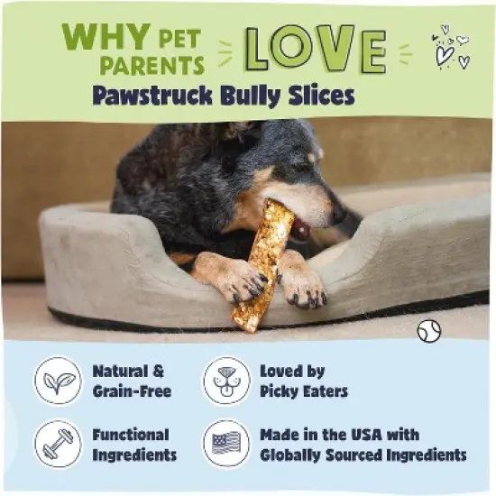 Pawstruck Natural Bully Slices Beef Hide Chews for Dogs - Made with No Artificial Ingredients - 1 lb. Bag image {3}