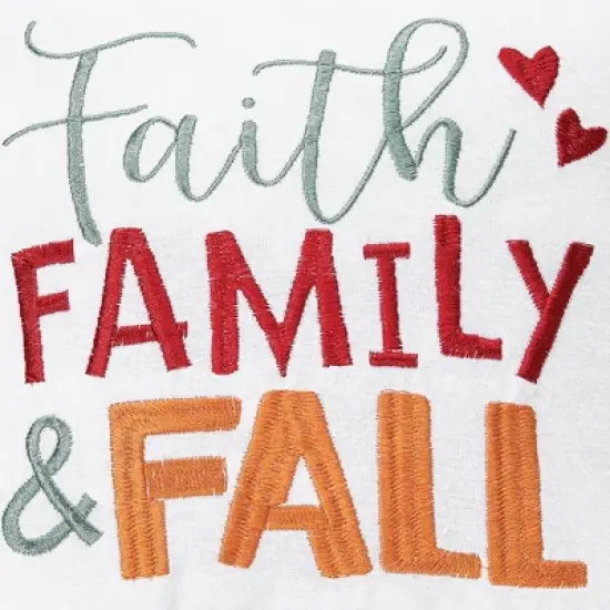 C&F Home 10" x 10" Faith, Family and Fall Embroidered Throw Pillow image {2}