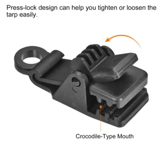 Unique Bargains Tarp Clips Plastic Tent Snaps Press Lock Grip Clamps for Outdoor Camping Awning Canopy Boat Cover Black 8 Pcs image {3}