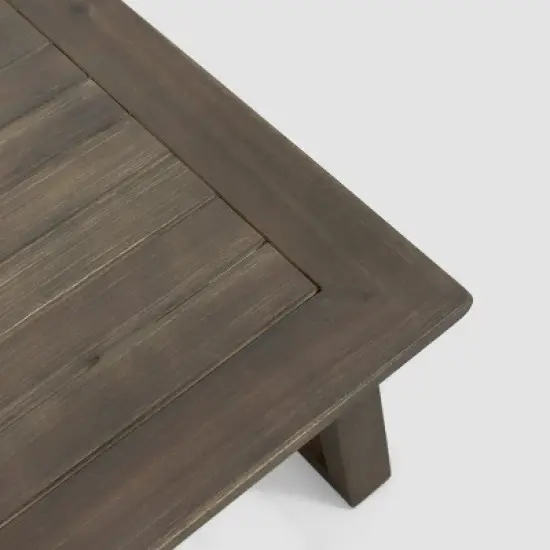 Belgian 2pc Acacia Wood Chat Set - Gray/Light Gray - Christopher Knight Home image {5}