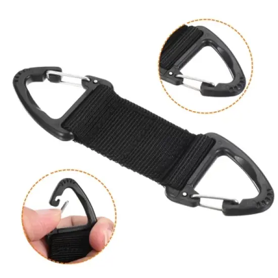 Unique Bargains Belt Keeper Key Clip Hanging Buckle Keychain with Double Side Triangle Clip for Outdoor Camping Hiking image {3}
