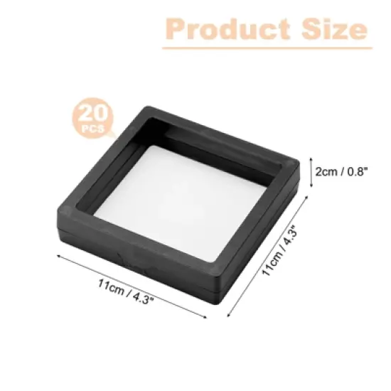 Unique Bargains PE Nail Art Jewelry Storage Packaging Display Decorative Boxes 20 Pcs 4.33" Black image {1}