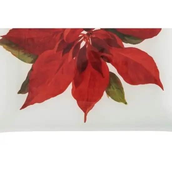Gallerie II Poinsettia Christmas Slump Glass Platter image {2}