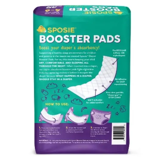 Sposie Booster Pads For Overnight Diaper Leak Protection - 30ct image {1}