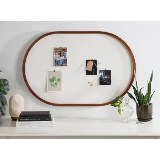 24" x 36" Hutton Framed Capsule Pinboard Walnut Brown - Kate & Laurel All Things Decor image {4}