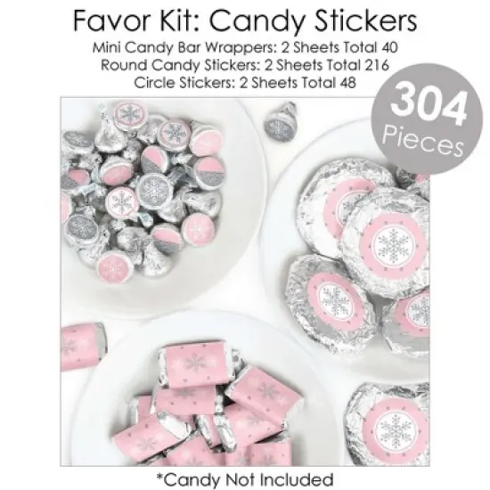 Big Dot of Happiness Pink Winter Wonderland - Holiday Snowflake Birthday Party and Baby Shower Supplies - Banner Decoration Kit - Fundle Bundle image {6}