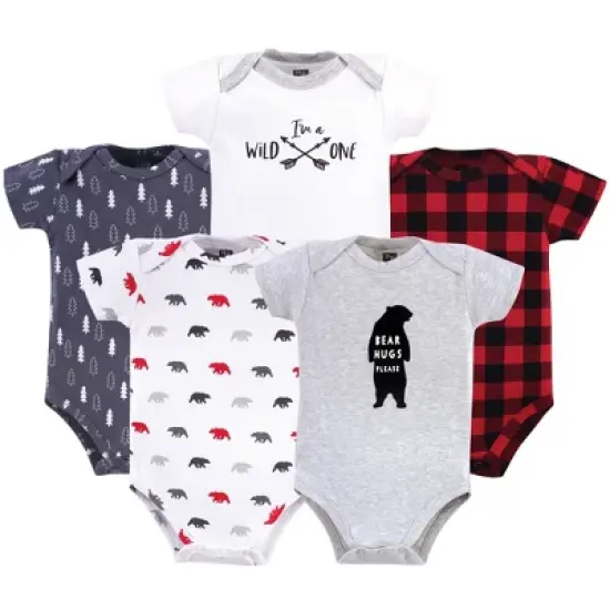 Hudson Baby Cotton Bodysuits 5pk, Baby Bear image {6}
