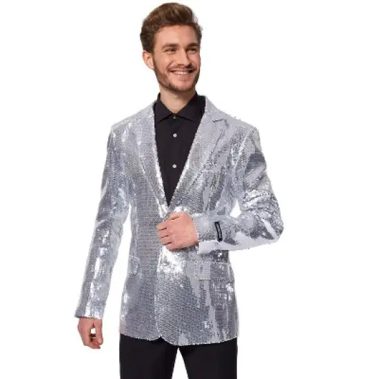 Suitmeister Men's Christmas Blazer - Sequins Silver image {3}