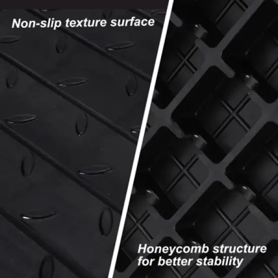 Threshold Ramp, Rubber Ramp - 3" Heavy Duty 2500LB Capacity, Non-Slip with 3-Channel Cord Cover (24"x42"x3") for Wheelchairs, Doorways, Driveways image {4}