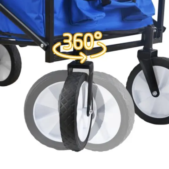 RISOKEYS Outdoor Collapsible Utility Wagon Cart,with Cup Holder, Heavy Duty Foldable Cart for Camping, Beach, Shopping - 150lbs Capacity image {6}