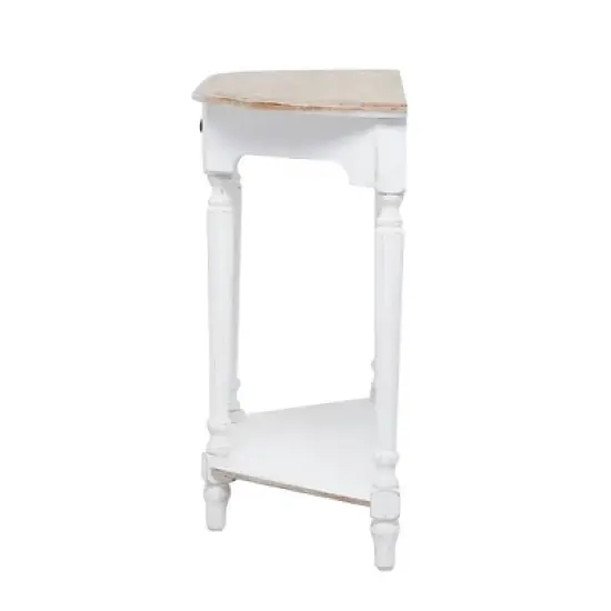 Farmhouse Half Moon Wood Console Table White - Olivia & May image {14}