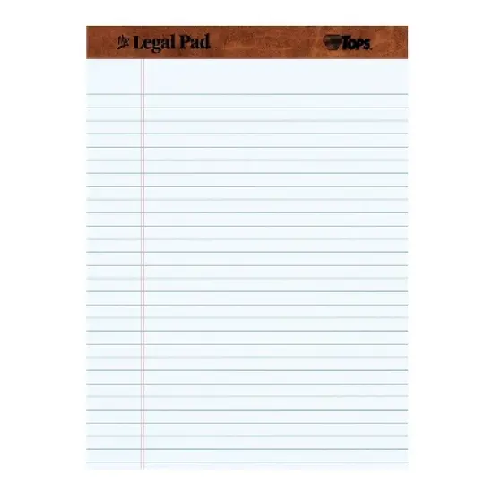 TOPS "The Legal Pad" Ruled Perforated Pads 8 1/2 x 11 3/4 White 50 Sheets Dozen 7533 image {3}