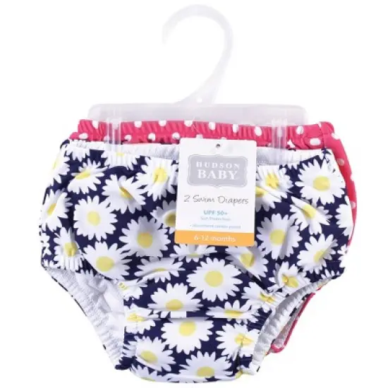 Hudson Baby Infant and Toddler Girl Swim Diapers, Daisy image {1}