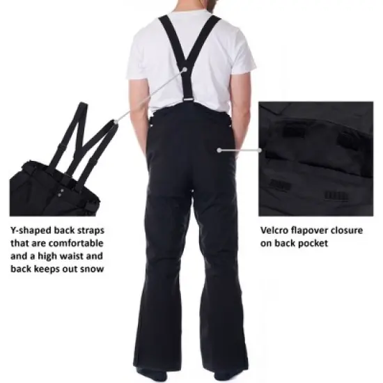 Alpine Swiss Mens Waterproof Snow Pants with Removable Suspenders Insulated Winter Snowboarding Ski Pants image {6}