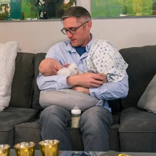 Boppy Anywhere Support Nursing Pillow - Soft Gray Heathered image {4}