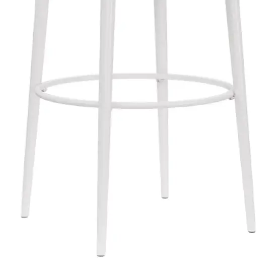 Aubrie Backless 26" Swivel Counter Height Barstool Off White/Silver - Hillsdale Furniture image {6}
