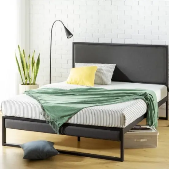 Christina Platform Bed Frame with Headboard Gray - Zinus image {1}