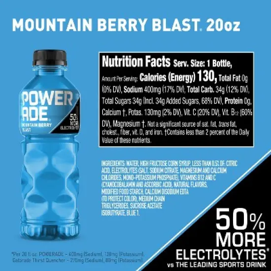 POWERADE Mountain Berry Blast Sports Drink - 8pk/20 fl oz Bottles image {5}