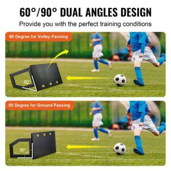 VEVOR Soccer Rebounder Board, 40"X16" Portable Soccer Wall with 2 Angles Rebound, Foldable HDPE Kickback Rebound Board, Soccer Training Equipment image {5}