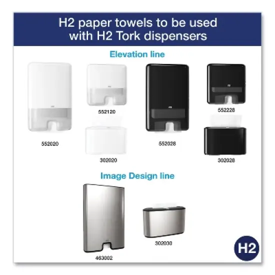 Tork Premium Multifold Towel, 1-Ply, 9 x 9.5, White, 250/Pack, 12 Packs/Carton image {3}