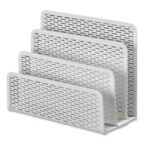Artistic Urban Collection Punched Metal Letter Sorter, 3 Sections, White, 6.5" x 3.25" x 5.5" image {1}