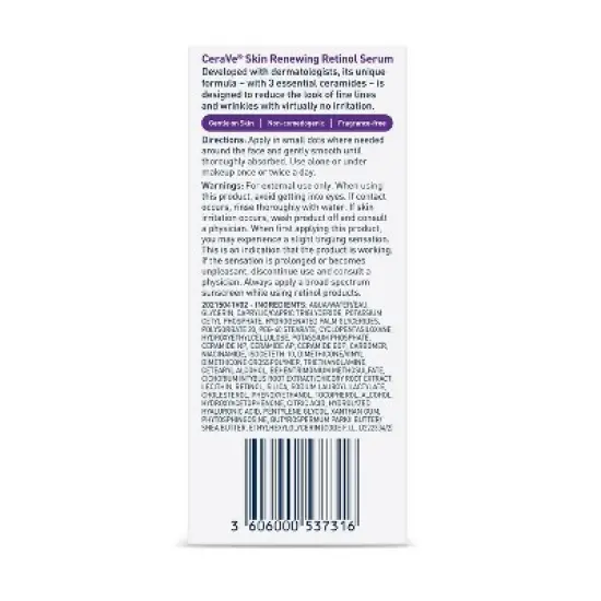 CeraVe Skin Renewing Retinol Face Serum for Fine Lines and Wrinkles - 1oz image {5}