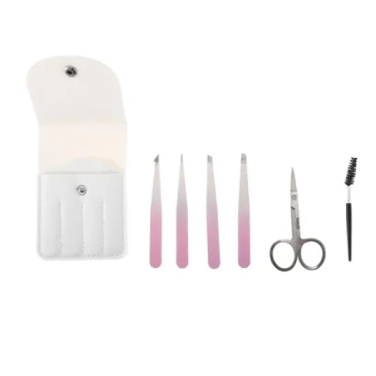 Unique Bargains Women Portable Durable Eyebrow Tweezer Kit 1 Set image {7}