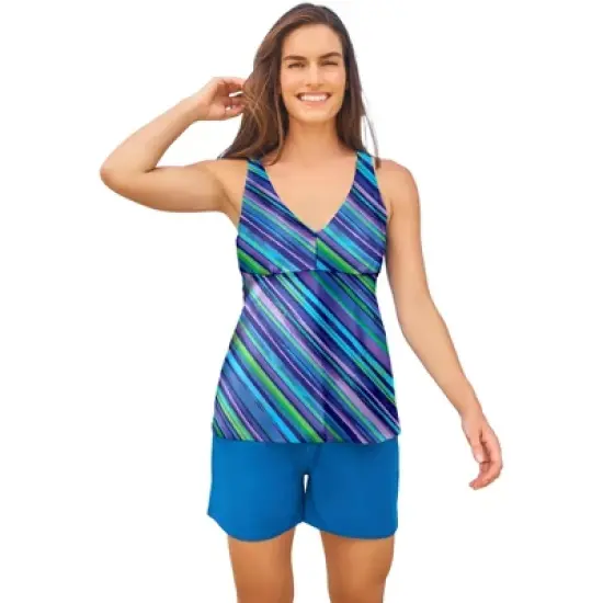 Swim 365 Women&rsquo;s Plus Size Flowy Tankini Top image {13}