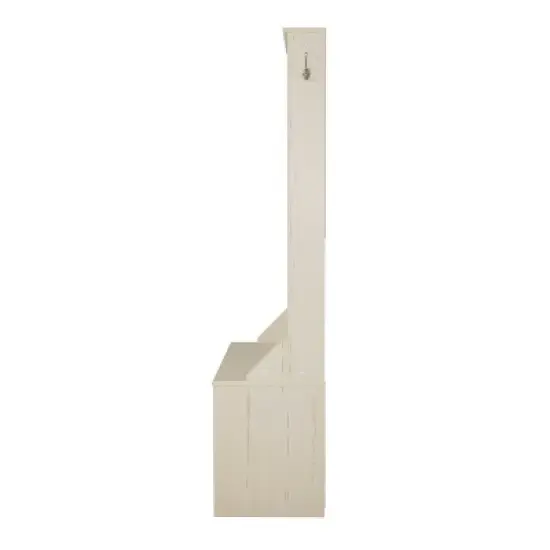 Saint Birch Salisbury Hall Tree and Shoe Bench, Antique White image {2}