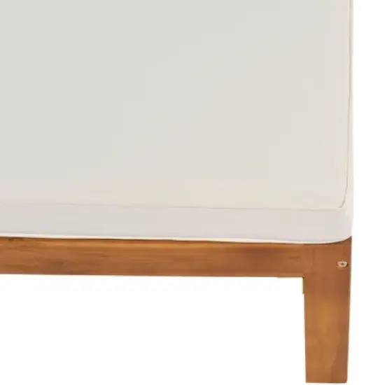 Maliang&nbsp; Outdoor Backyard Patio Wood 5-Piece Sectional Sofa Seating Group Set with Cushions, Natural Finish+ Cushions image {7}