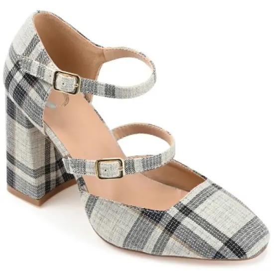 Journee Collection Womens Isadorah Mary Jane Mid Block Heel Square Toe Pumps image {12}