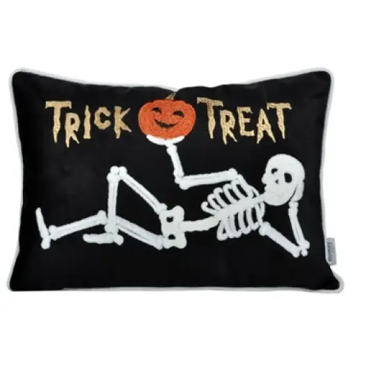Halloween Ghost with Pumpkin Bucket Throw Pillow image {9}