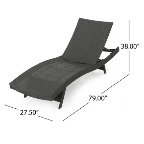 2-Peice PE Wicker Outdoor Chaise Lounge Chairs, Adjustable Curved Backrest Recliner for Poolside Lounging or Patio Retreat-Maison Boucle image {2}