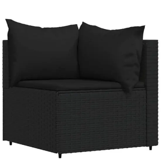 vidaXL Patio Lounge Set Black PE rattan Adjustable Feet Patio Lounge Set image {3}
