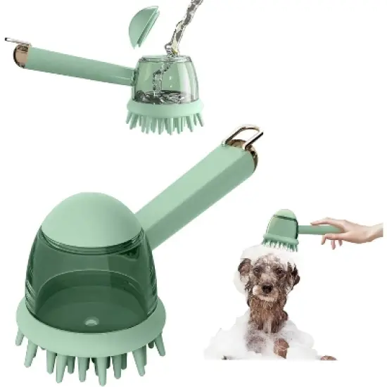 BABYYER Pet Bath Brush for Dogs & Cats - Grooming Brush with Built-in Shampoo Dispenser - Massage Wash Brush for Long & Short Hair image {9}