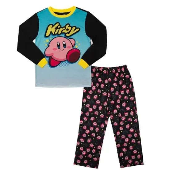 Youth Kirby Sleepwear Set: Long-Sleeve Tee Shirt, Sleep Shorts, and Sleep Pants image {3}