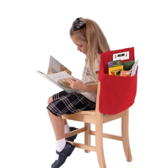 Seat Sack&reg; Small Chair Pocket Classroom Storage Organizer - 12 inch, Red image {2}