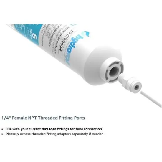 Hydrovos 1/4" NPT Inline Water Filter for Ice Maker, Refrigerator, Reverse Osmosis System, NSF Certified, image {4}