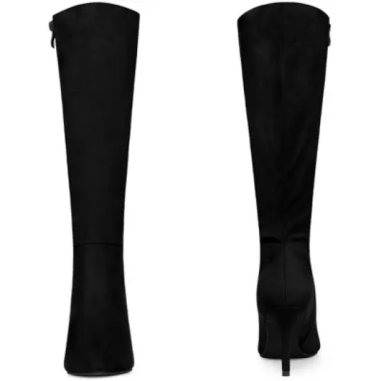 Perphy Women's Pointed Toe Side Zip Stiletto Heel Knee High Boots image {2}