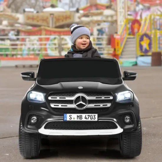 Costway Licensed Mercedes Benz x Class 12V 2-Seater Kids Ride On Car w/ Trunk image {1}