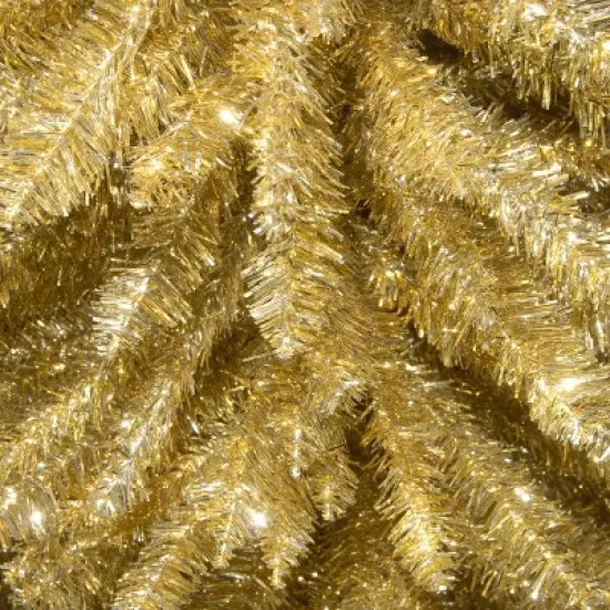 National Tree Company 7' Champagne Tinsel Slim Artificial Christmas Tree image {5}