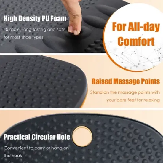 Costway Portable Anti-Fatigue Balance Board Wobble Board W/Raised Massage Points Office image {6}